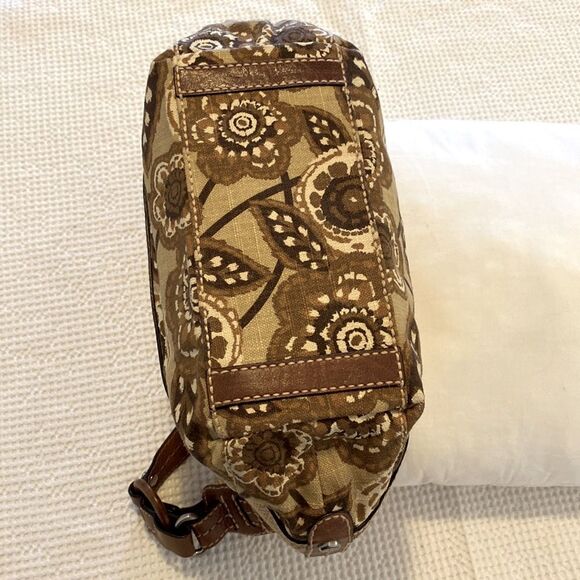 New Fissile Canvas And Leather Hobo Shoulder Bag - Picture 4 of 8